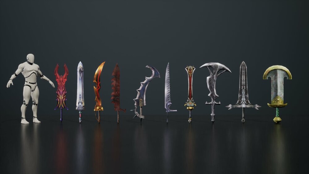 Hand-Painted Low-Poly Fantasy Weapons VOL.01 