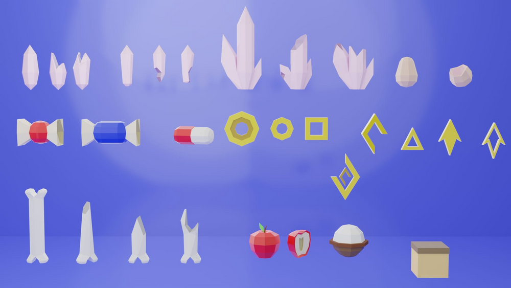 Low Poly Pickupables and Consumables Set (Poly Art Style) 