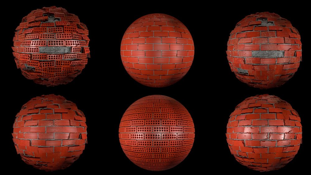 4K Realistic PBR 20 Pcs Brick Material Pack V2 