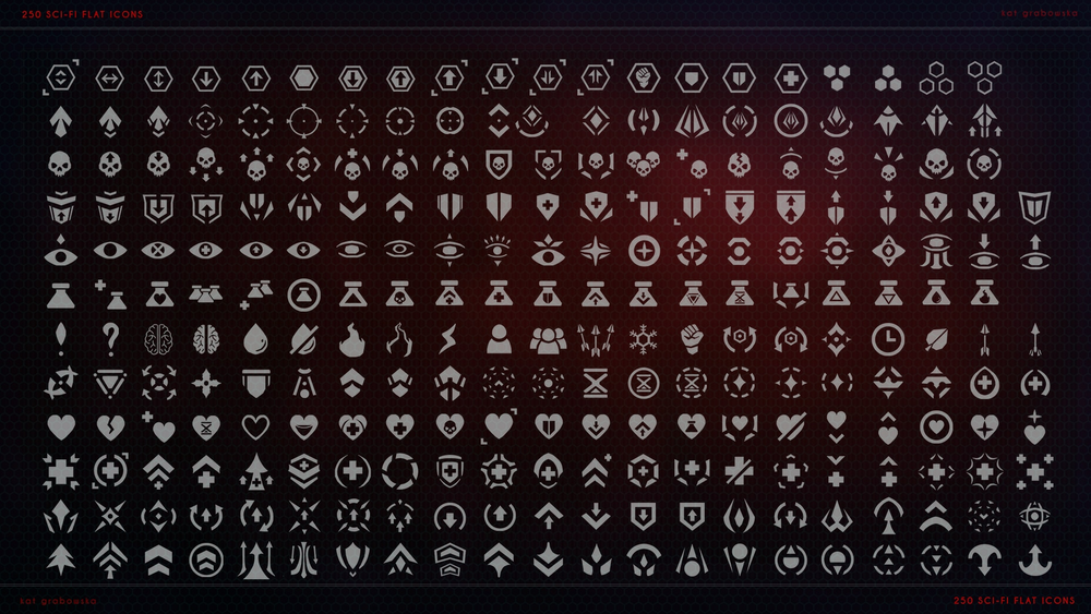 250 Sci-fi Flat Icons 