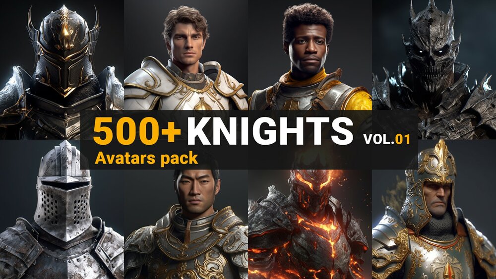 500+ Knights Avatars Pack Vol.01 