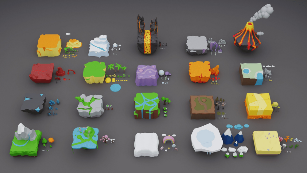 Low Poly Worlds Islands Exteriors Pack 