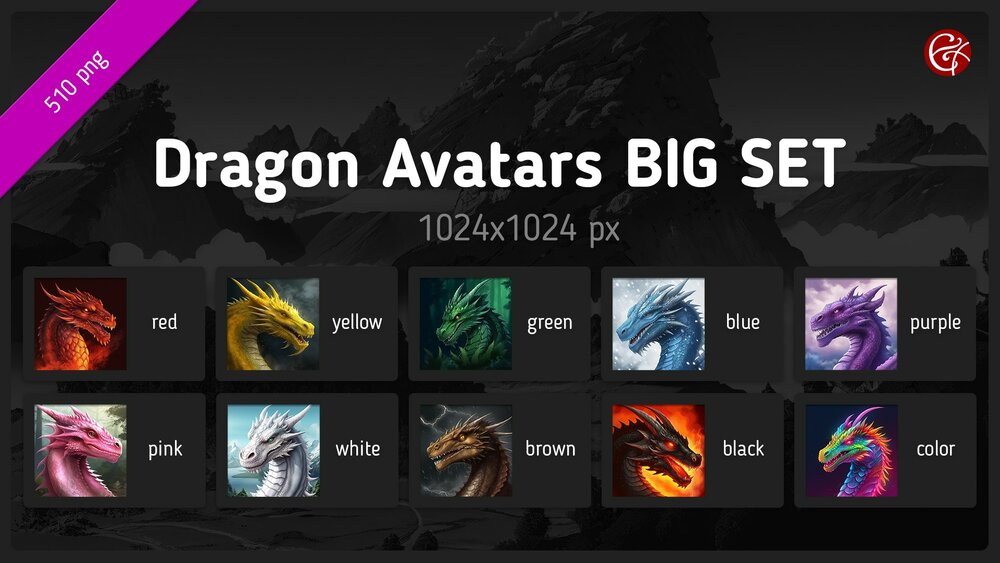 500 Dragon Avatars BIG SET 