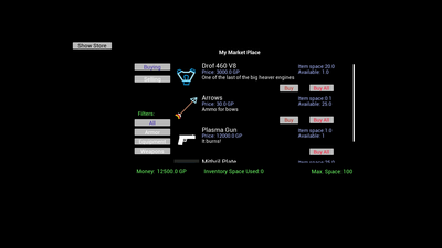 In-Game Market / Store / Vendor System 