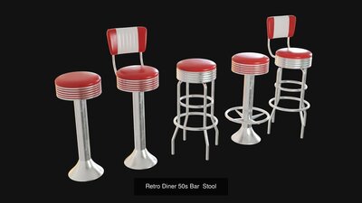 Retro Restaurant  Diner 50s Furniture Bundle 