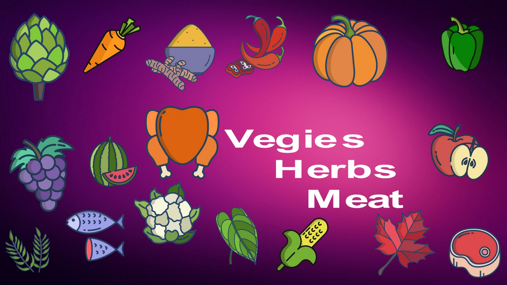 Vegies, Herbs And Meat Icon Pack 