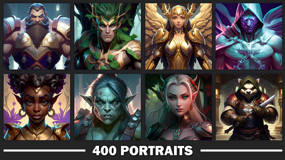 400 Fantasy Hero Portraits Vol. 1 