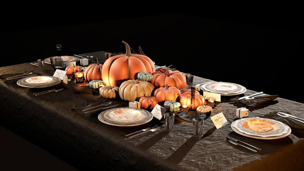 Golden autumn table set 