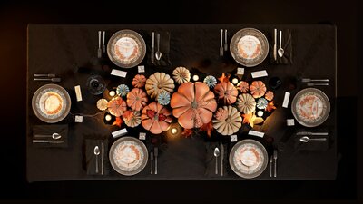 Golden autumn table set 