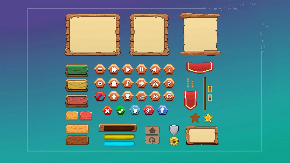 Game UI Pack - (Wood Theme) 