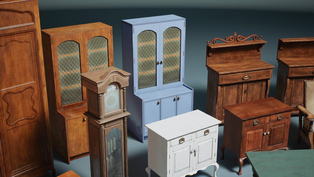 Suburbs VOL.3 - Retro Furniture (Nanite and Low Poly) 