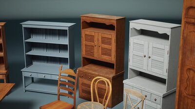 Suburbs VOL.3 - Retro Furniture (Nanite and Low Poly) 