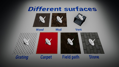 Footstep sound effects on different surfaces