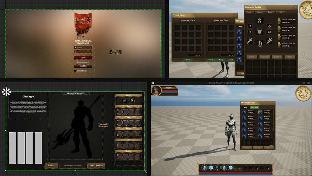 SIMPLE&CLEAN MMORPG FULL UI 