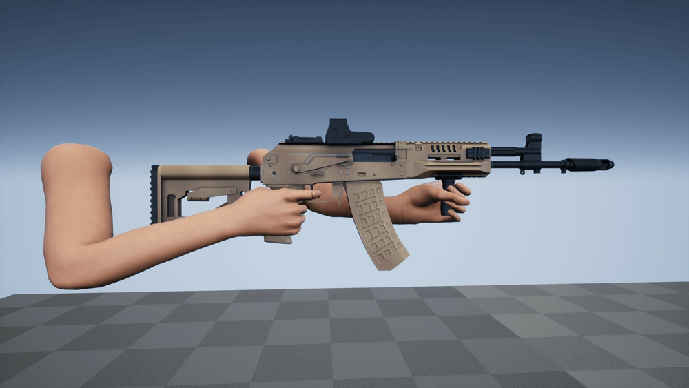 Animated AKM Assault Rifle FPS Pack 