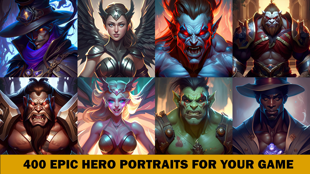 400 Fantasy Hero Portraits Vol. 2 