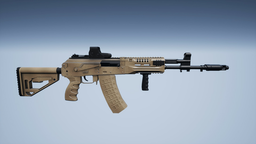 Animated AKM Assault Rifle FPS Pack 