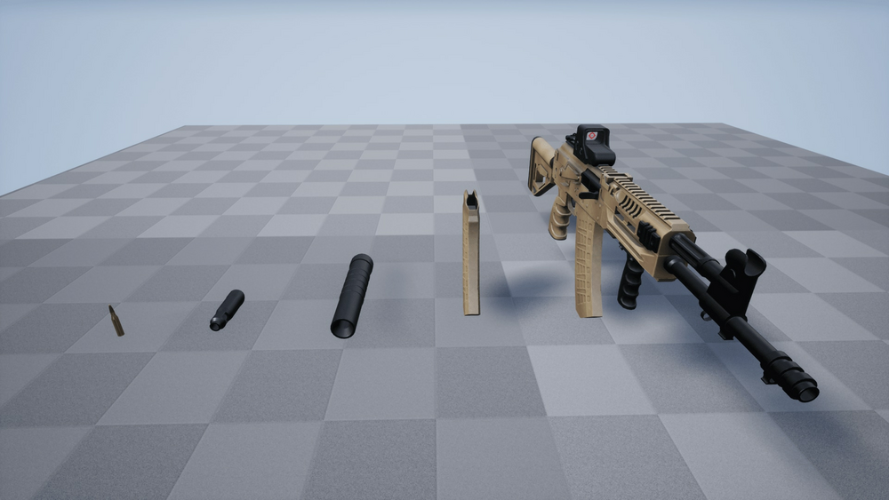 Animated AKM Assault Rifle FPS Pack 