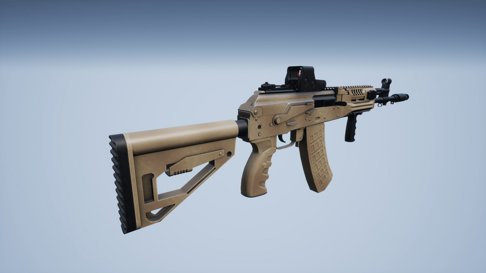 Animated AKM Assault Rifle FPS Pack 