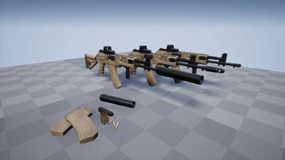 Animated AKM Assault Rifle FPS Pack 