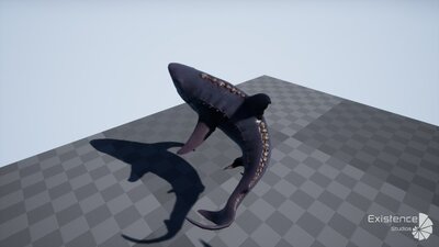 Megalodon Shark Model. Game-Ready LowPoly Animated Ocean Predator. Low poly fish 