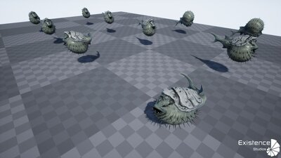 Fish low poly model / Porcupinefish Diodon lowpoly / ocean horror / monster #6 