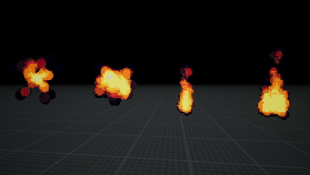 Pixel Style Flame Vfx Pack (Niagara) 