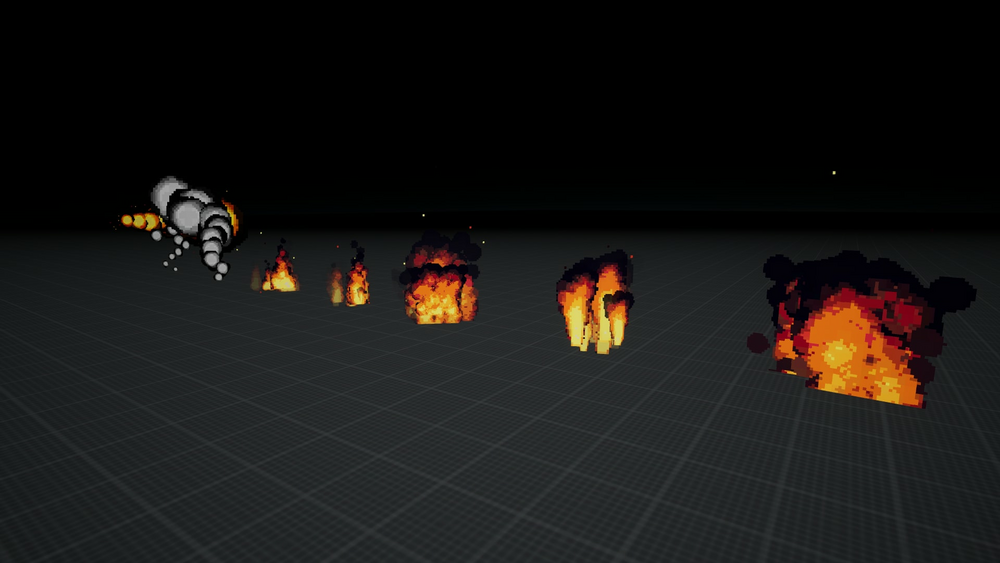 Pixel Style Flame Vfx Pack (Niagara) 