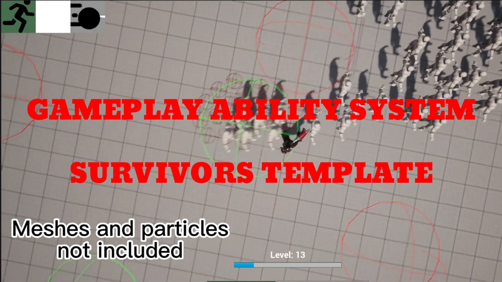 Gameplay Ability System (GAS) Survivors Template BLUEPRINT COMPATIBLE 