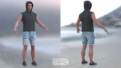 Man - Summer Outfit 12 - Modular - Rigged 