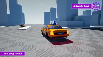 Drivable Low Poly Taxi Car 