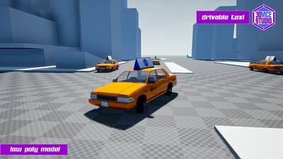 Drivable Low Poly Taxi Car 