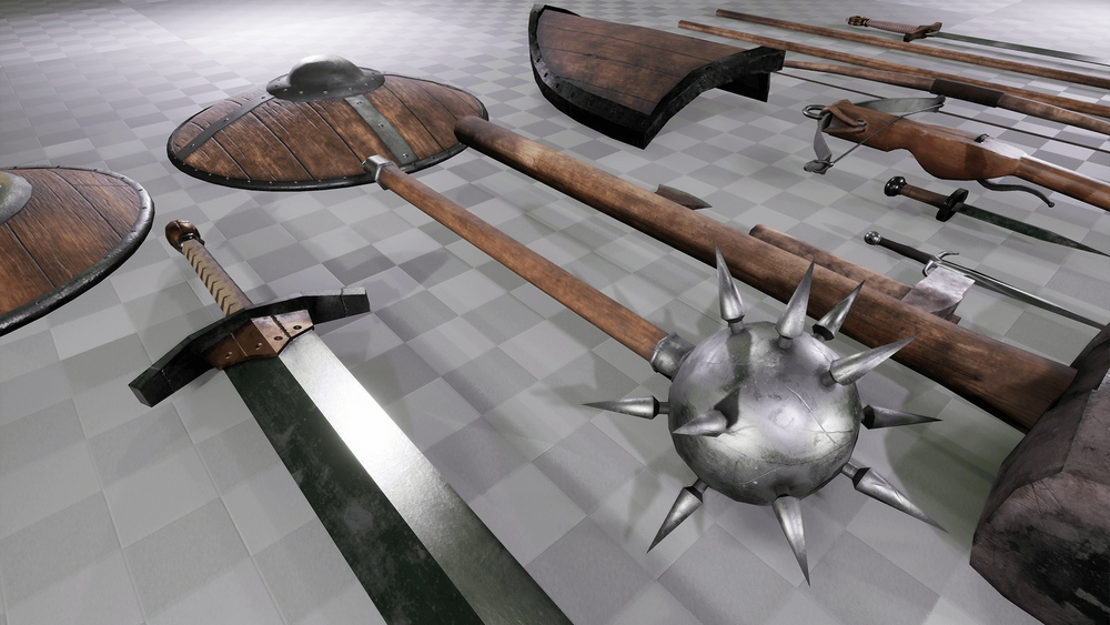 Realistic Medieval Weapons and Shields Kit 