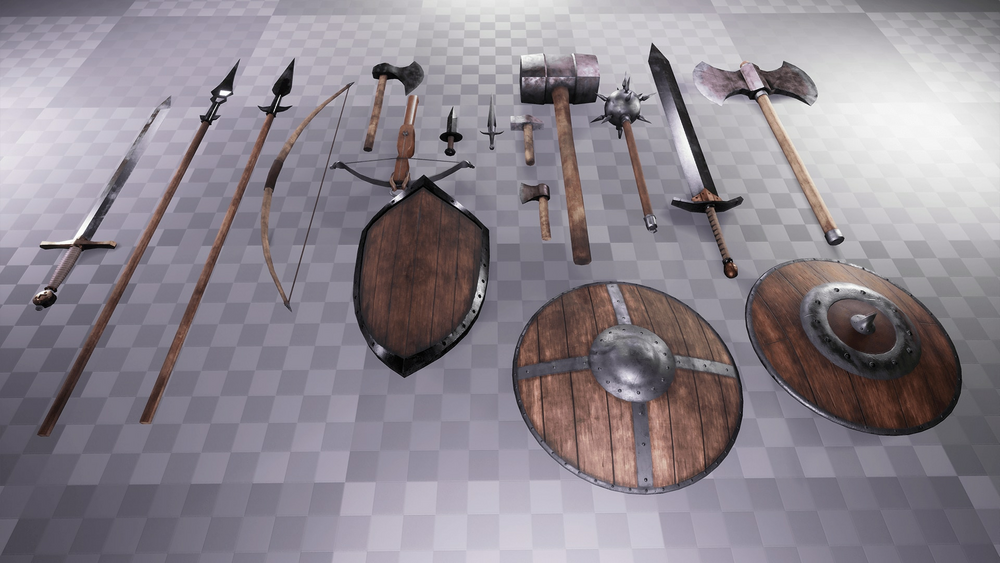 Realistic Medieval Weapons and Shields Kit 