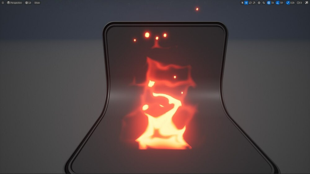 VFX56 Fireplace rays hit effect liquid flow 