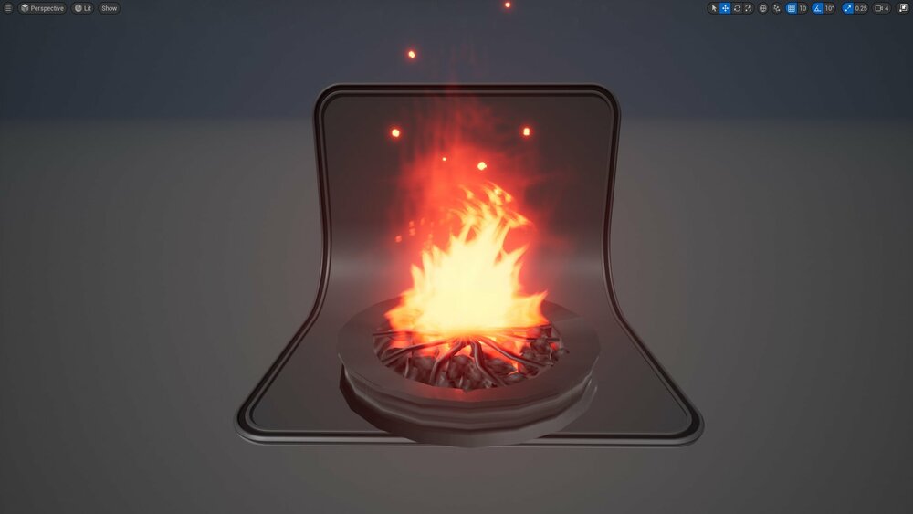 VFX56 Fireplace rays hit effect liquid flow 