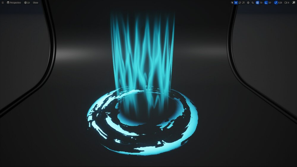 VFX56 Fireplace rays hit effect liquid flow 