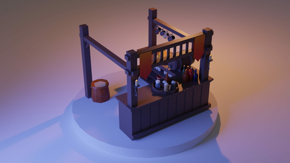 Stylized Tavern Props [Papercraft/LowPoly] 