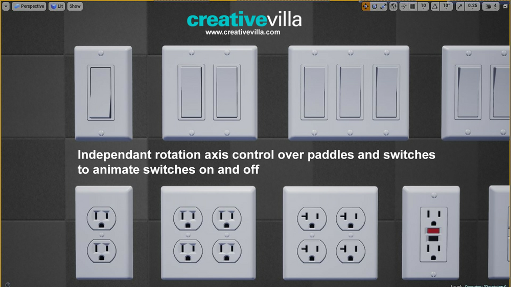 Light Switches and Outlets for Arch Vis 