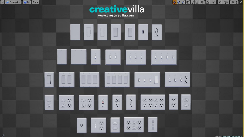 Light Switches and Outlets for Arch Vis 