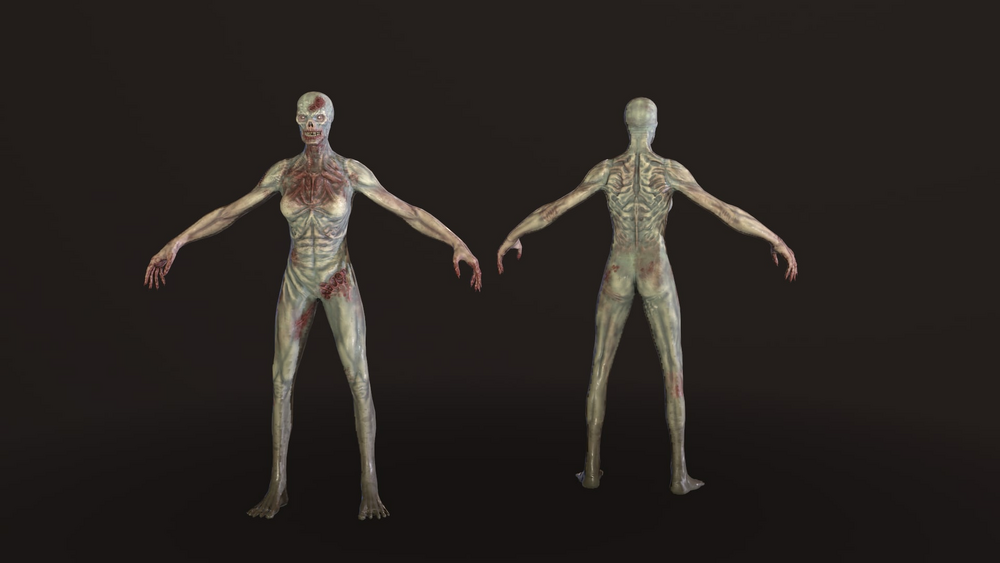 Female Undead with 4 different suits 