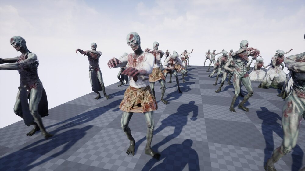 Female Undead with 4 different suits 