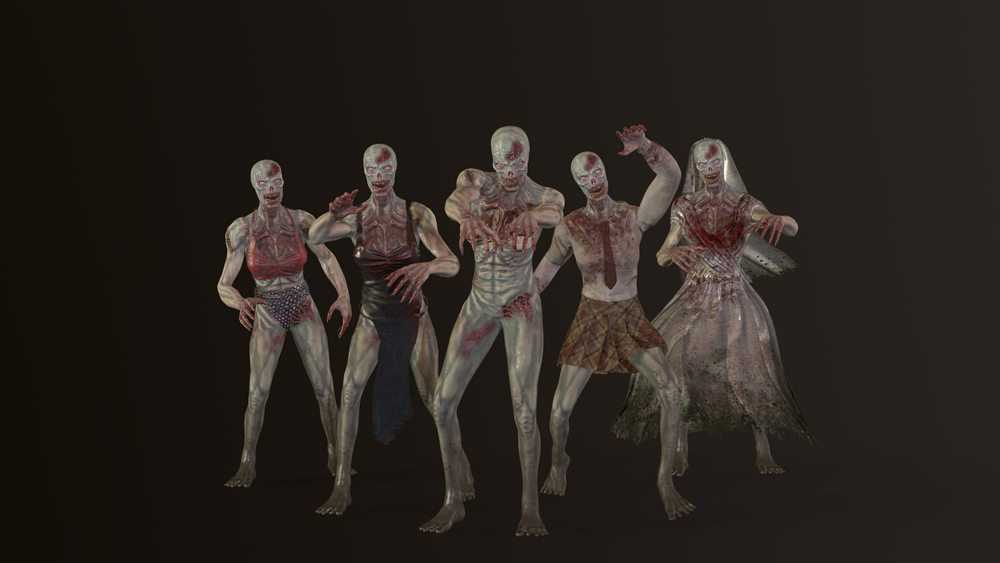 Female Undead with 4 different suits 