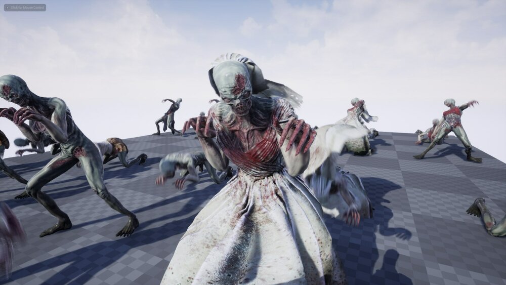 Female Undead with 4 different suits 