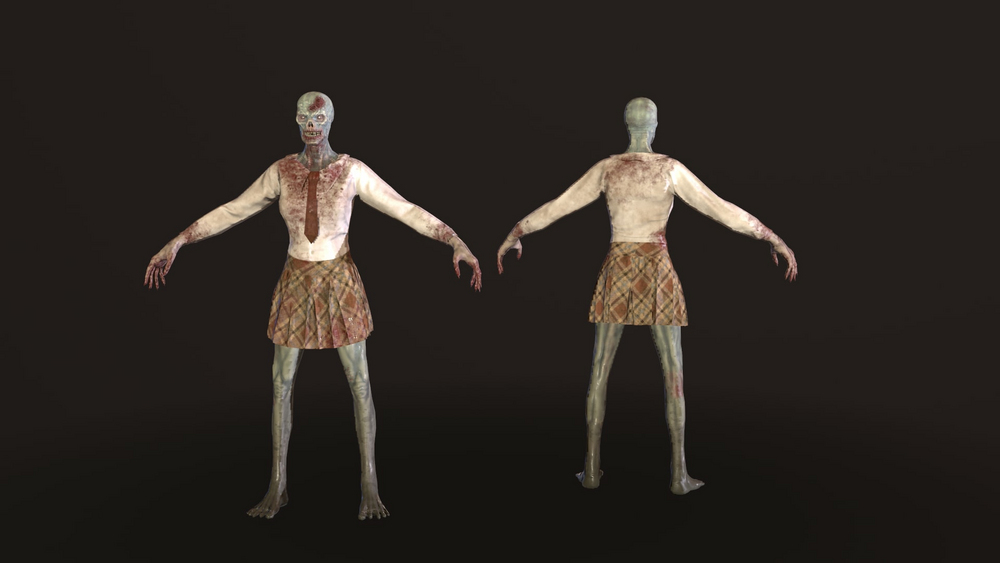 Female Undead with 4 different suits 