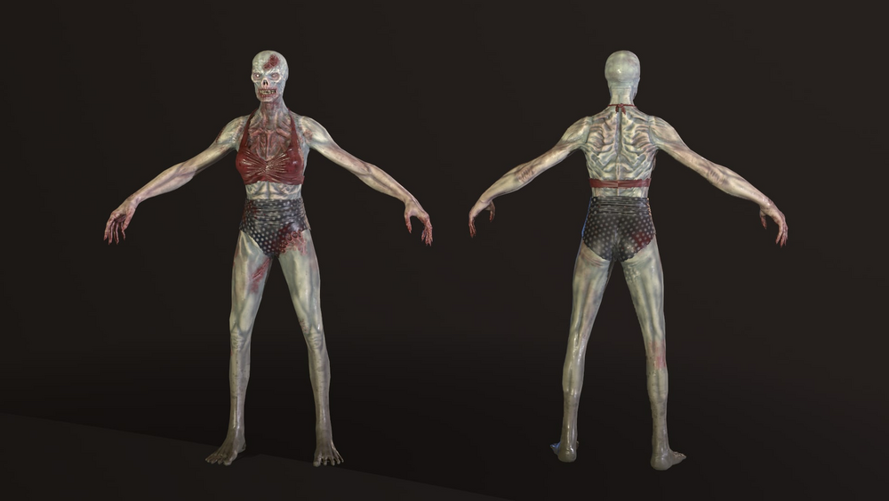 Female Undead with 4 different suits 