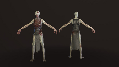 Female Undead with 4 different suits 