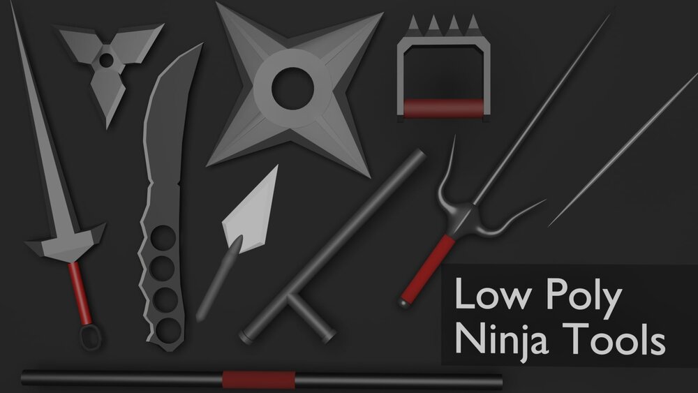 Low Poly Ninja Weapon Pack 