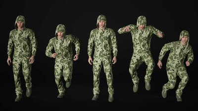 Man - Military Uniform 3 - Modular - Rigged 