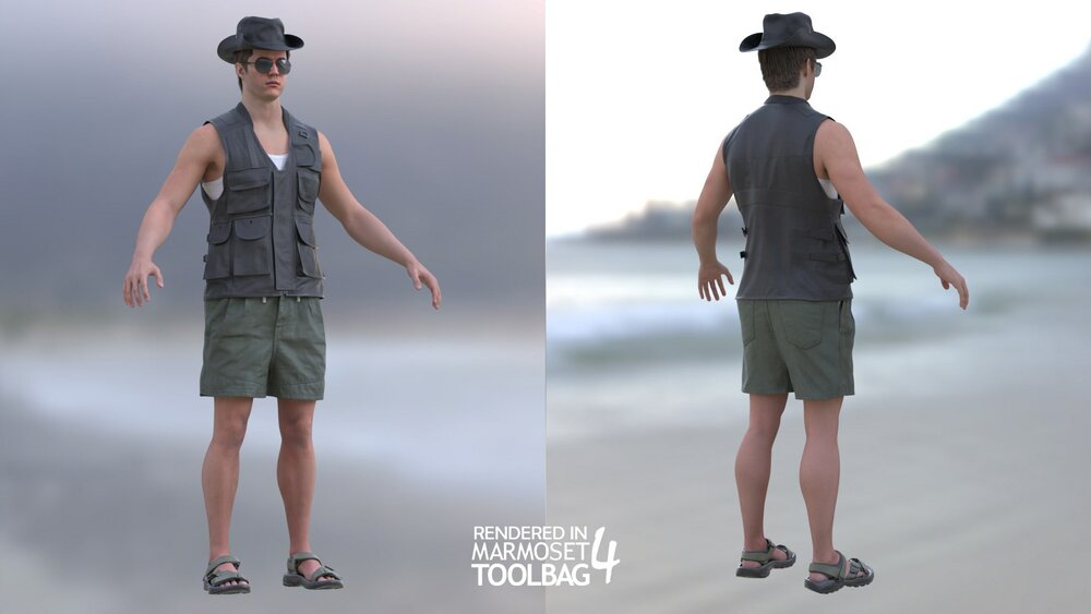 Man - Summer Outfit 13 - Modular - Rigged 